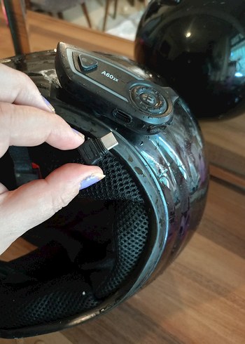 Düğmeli Siyah Biker Motosiklet Kaskı - Görsel 9