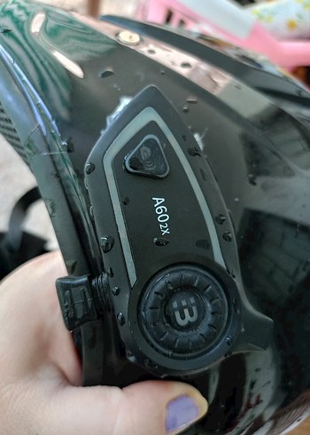 Düğmeli Siyah Biker Motosiklet Kaskı - Görsel 3