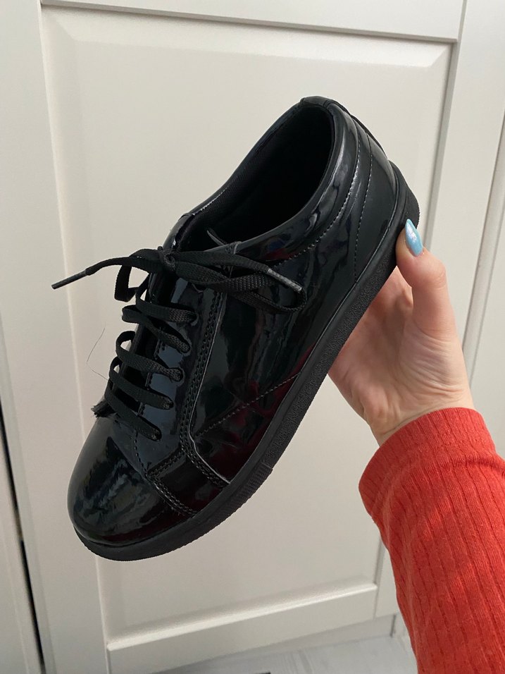 Siyah Parlak Rugan Ayakkabı - Görsel 4