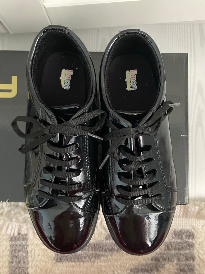 Siyah Parlak Rugan Ayakkabı - Görsel 5