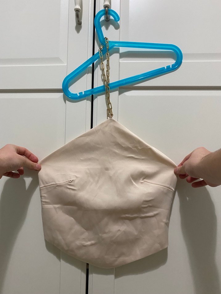 Bej Zincir Askılı Büstiyer - Görsel 2