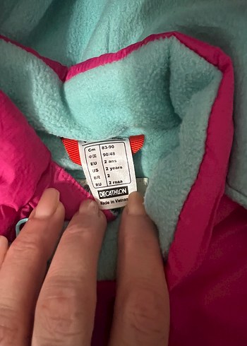 Kız Bebek Pembe Kapüşonlu Kar Tulumu - Görsel 2