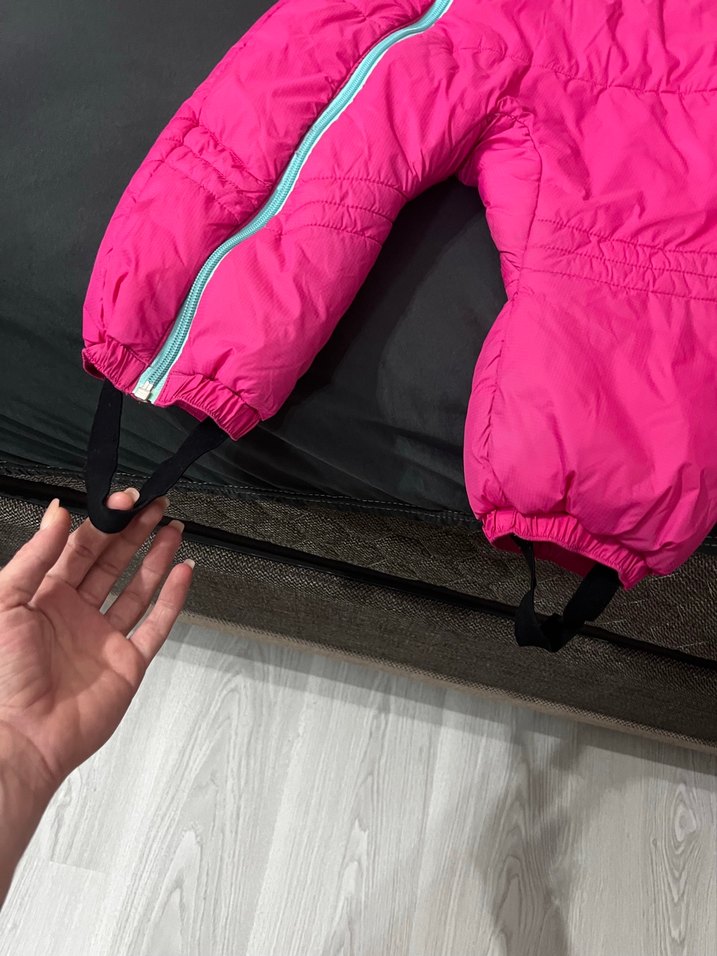 Kız Bebek Pembe Kapüşonlu Kar Tulumu - Görsel 5