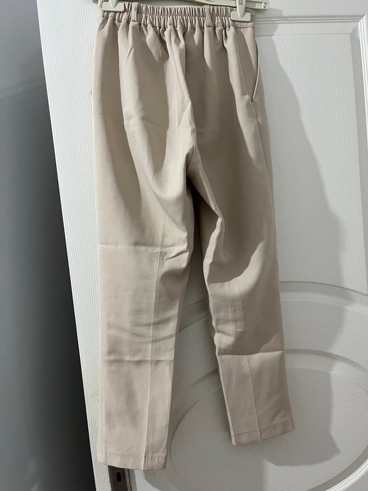 Bej Midi Kadın Kumaş Pantolon - Görsel 2