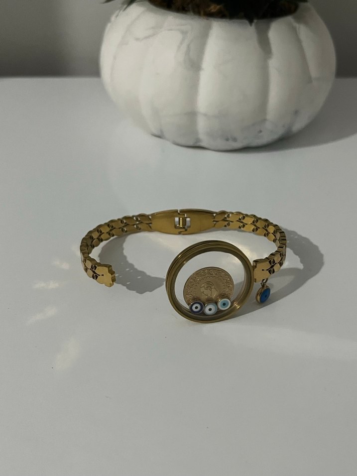 Kadın renk solmaz çeyrek yuva çelik bileklik - Görsel 4