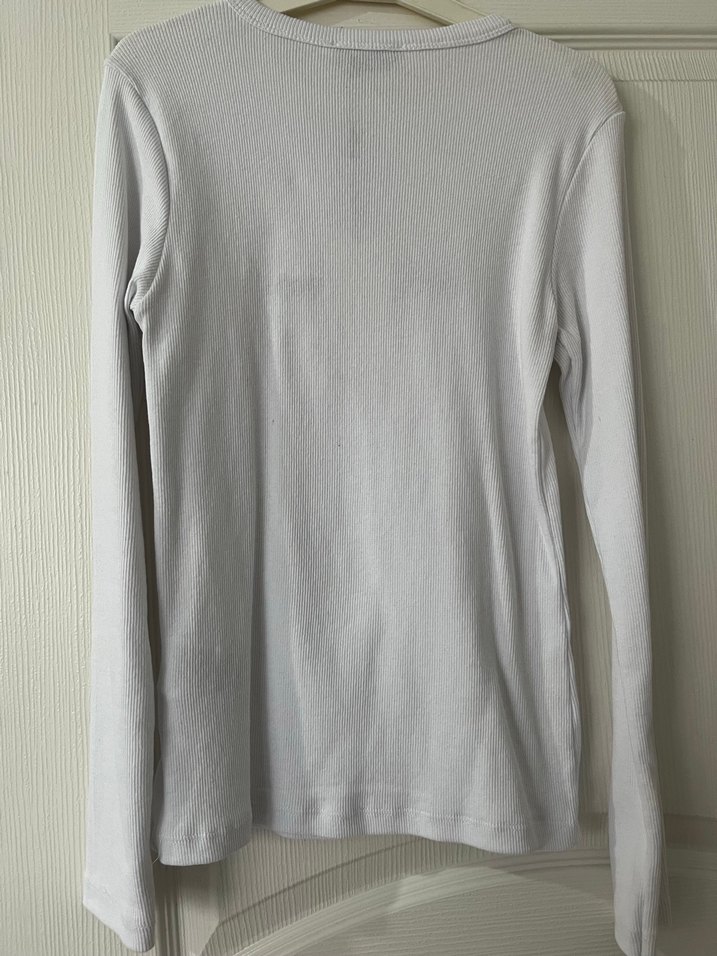 Calvin Klein Jeans Kız Uzun Kollu Beyaz Tişört - Görsel 4