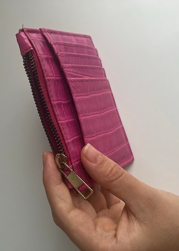 Pembe Deri Yılan Desenli Kadın Cüzdan Kartlık - Görsel 3