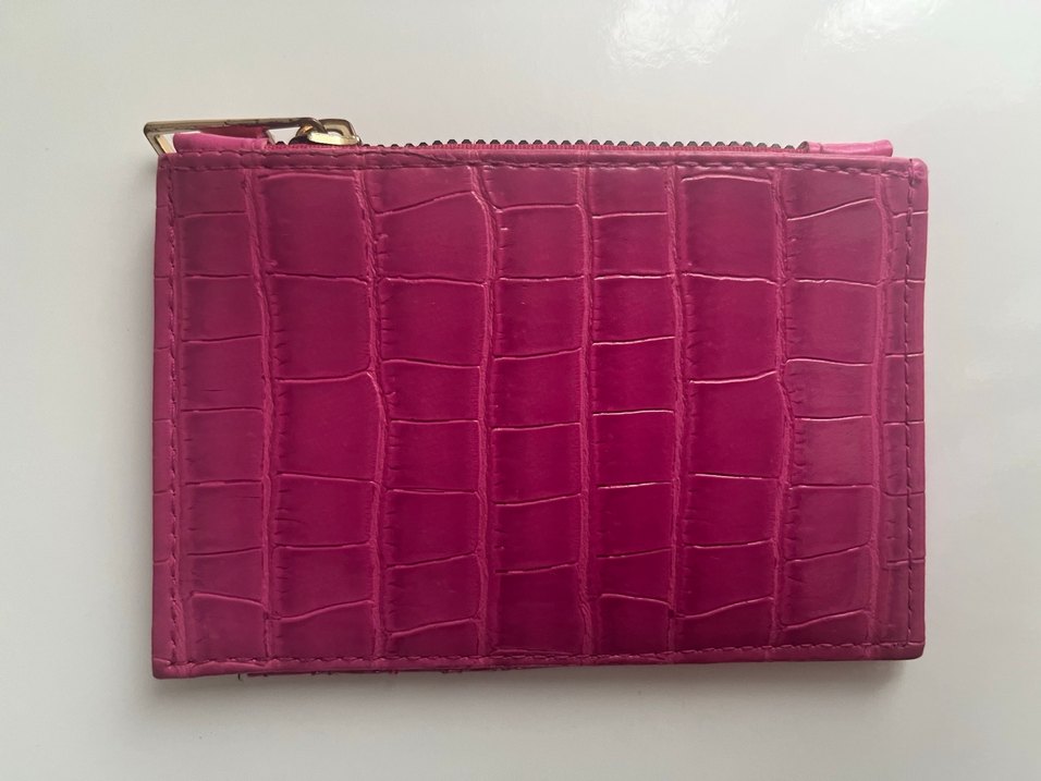 Pembe Deri Yılan Desenli Kadın Cüzdan Kartlık - Görsel 2