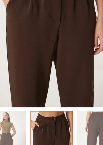 Kahverengi Kadın Örme Pantolon - Görsel 2