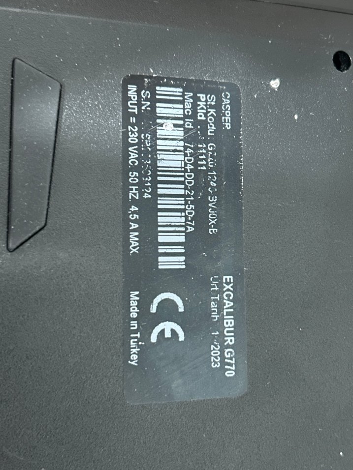 Siyah Casper Excalibur G770 Oyun Laptopu Bilgisayar - Görsel 5