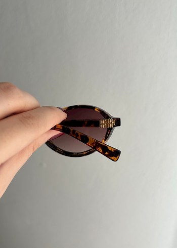 Miu Miu Kadın Kahverengi Parlak Gözlük - Görsel 4