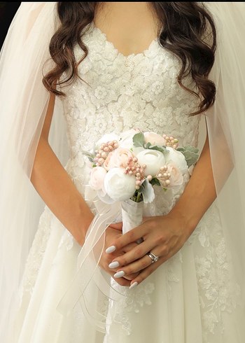 Modern Klasik Straplez A Kesim Beyaz Gelinlik - Görsel 2