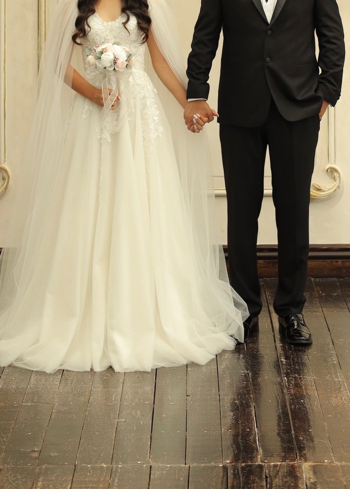 Modern Klasik Straplez A Kesim Beyaz Gelinlik - Görsel 4