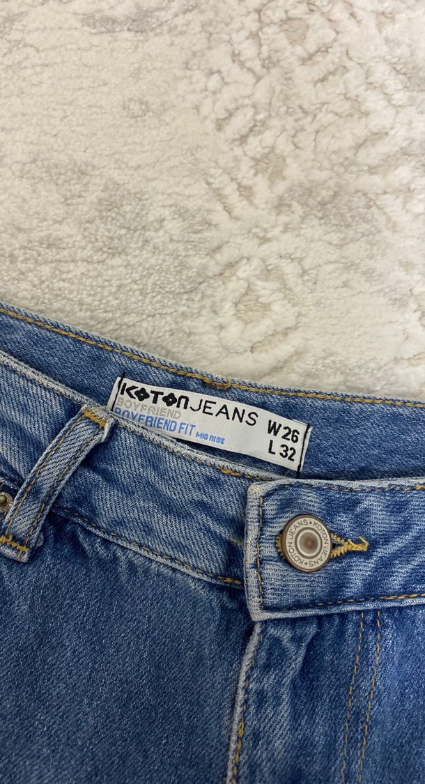 Kadın Mavi Denim Salaş Jean - Görsel 3