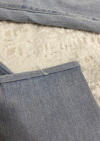 Kadın Mavi Bol Kesim Midi Denim Pantolon - Görsel 6