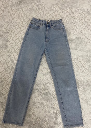 Kadın Mavi Bol Kesim Midi Denim Pantolon - Görsel 2