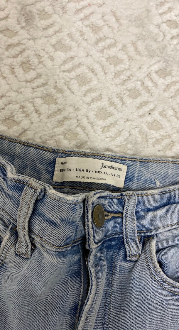 Kadın Mavi Bol Kesim Midi Denim Pantolon - Görsel 3