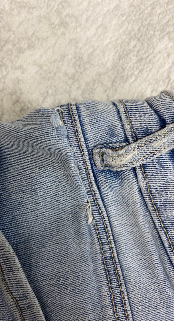 Kadın Mavi Bol Kesim Midi Denim Pantolon - Görsel 4