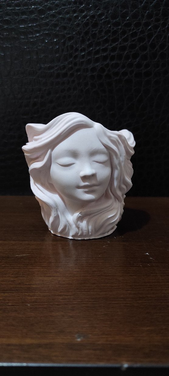 Beyaz Kadın Yüzü Makyaj Fırçası Tutucu/Kalemlik - Görsel 2