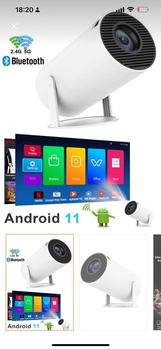 Beyaz Mini Projektör - Görsel 4