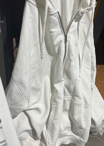 m Beden mavi fermuarli sweatshirt