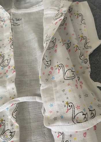 For My Baby Kugu desenli bebek bornoz müslin