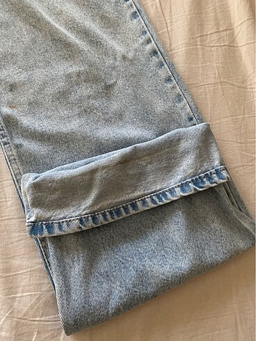 36 Beden trendyol buz mavisi wide leg jean kot pantolon