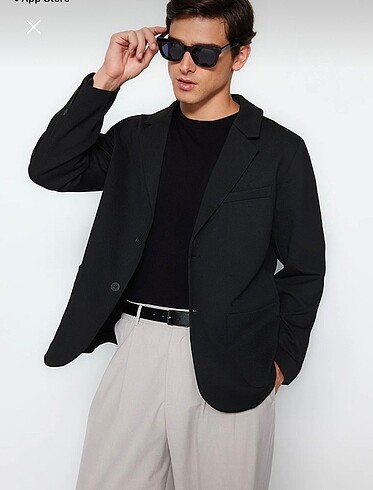 Trendyol & Milla Trendyol Man Siyah Erkek Slim Fit Çift Cepli Blazer