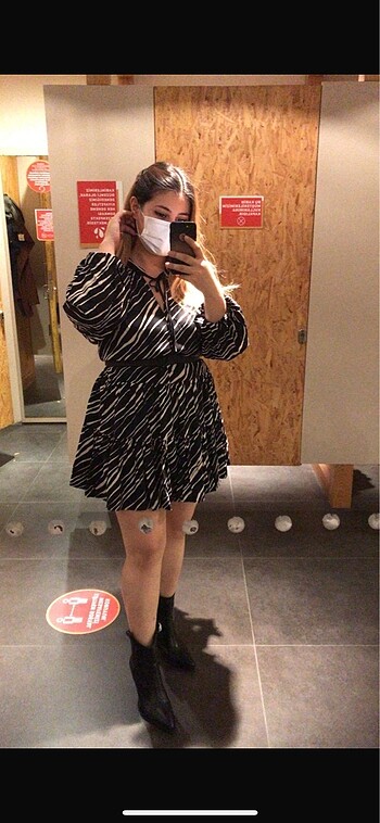 Mudo zebra desen elbise