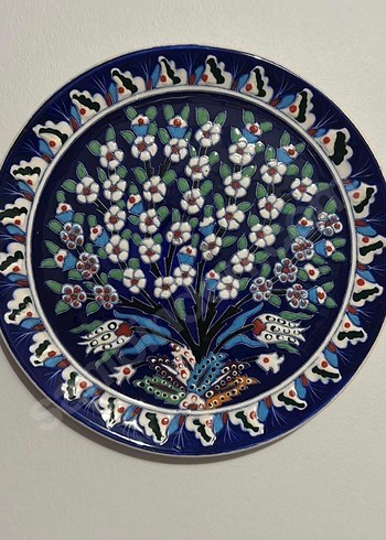 Çiçek Desenli Renkli Dekoratif seramikduvar Tabak - Görsel 2