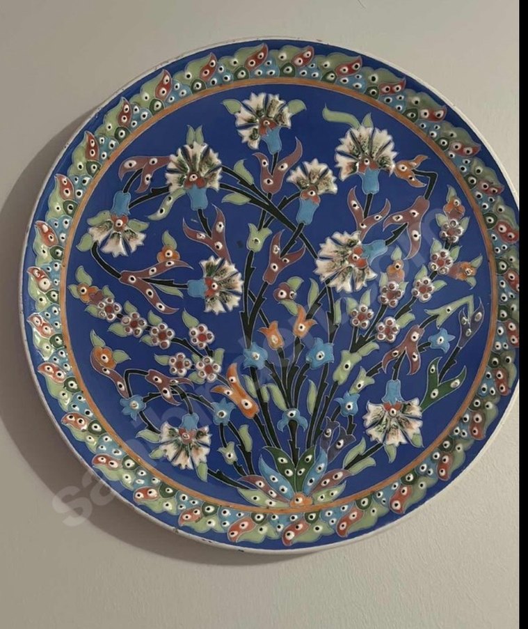 Çiçek Desenli Renkli Dekoratif seramikduvar Tabak - Görsel 3