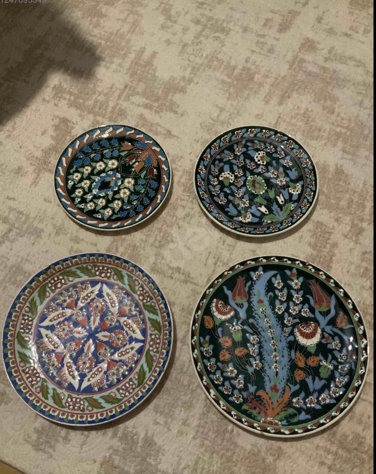 Çiçek Desenli Renkli Dekoratif seramikduvar Tabak - Görsel 4