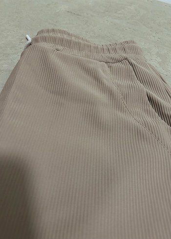 Erkek Bej Pilili Kumaş Pantolon - Görsel 3