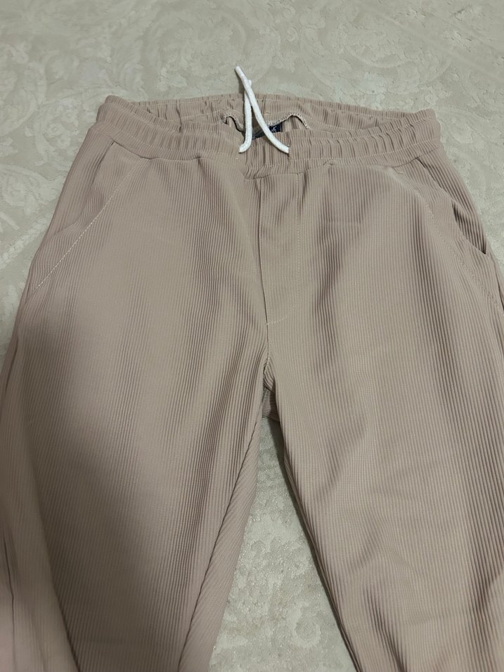 Erkek Bej Pilili Kumaş Pantolon - Görsel 2