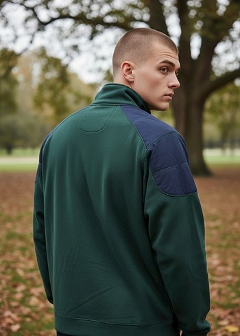 Abdullah kığılı Yeşil Fermuarlı Erkek Sweatshirt - Görsel 2