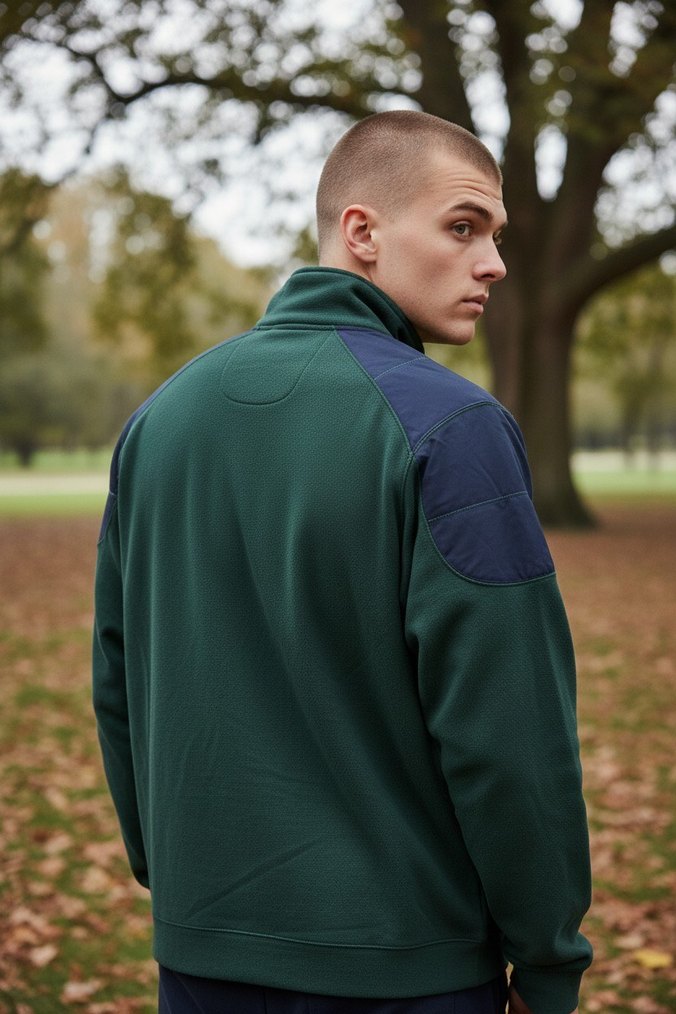 Abdullah kığılı Yeşil Fermuarlı Erkek Sweatshirt - Görsel 2