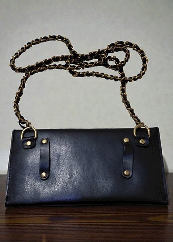 LC WAIKIKI Zincir Detaylı Siyah Deri Kadın Çanta - Görsel 2