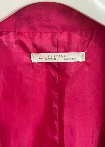 Diğer Pembe Kadın Düğmeli Midi Blazer Ceket