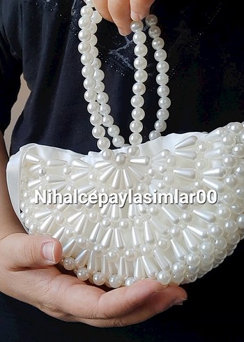 inci istiridye çanta ağız kısmı 22 cm