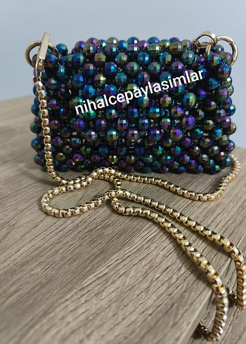 janjanlı dünya boncuk çanta - Görsel 2