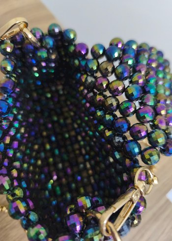 janjanlı dünya boncuk çanta - Görsel 4