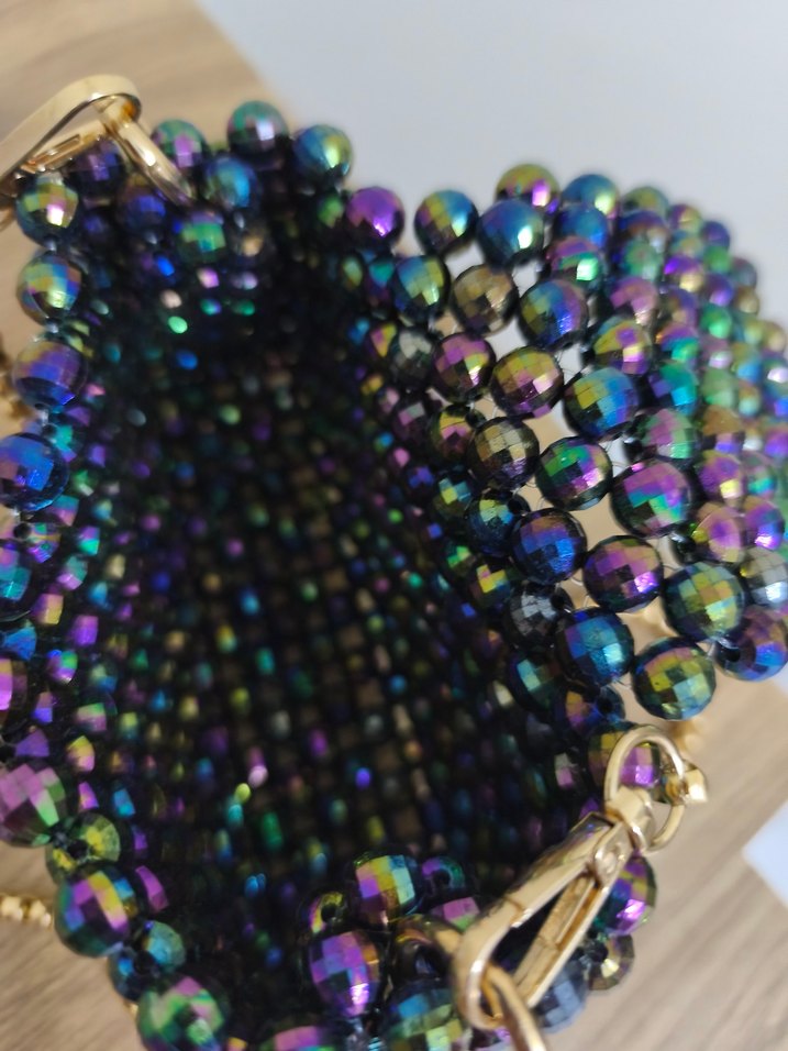 janjanlı dünya boncuk çanta - Görsel 4