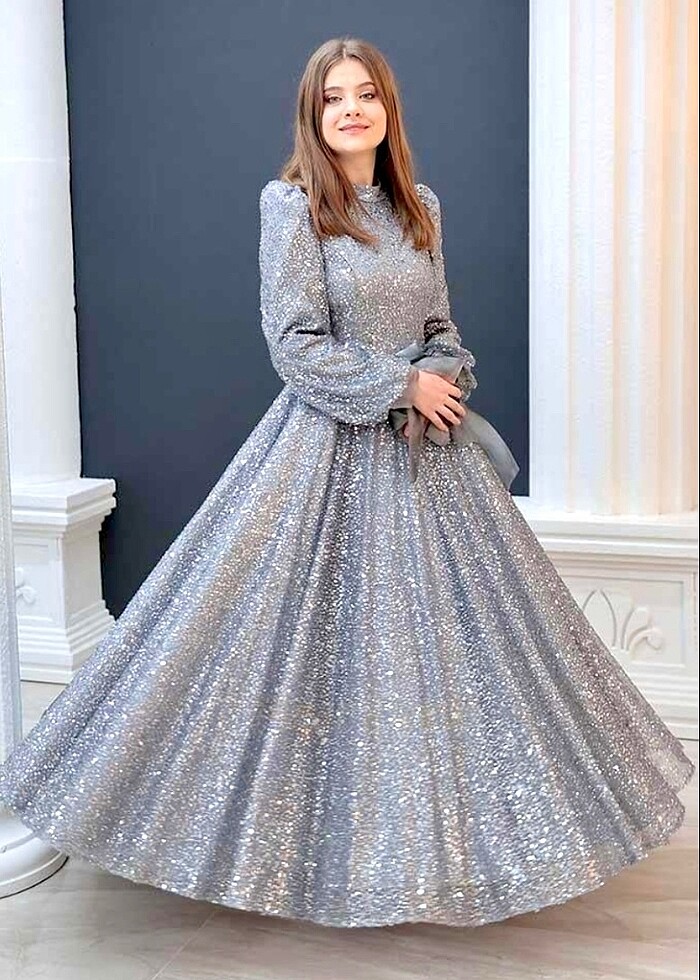 PINAR ŞEMS ışıl abiye antrasit - Görsel 2