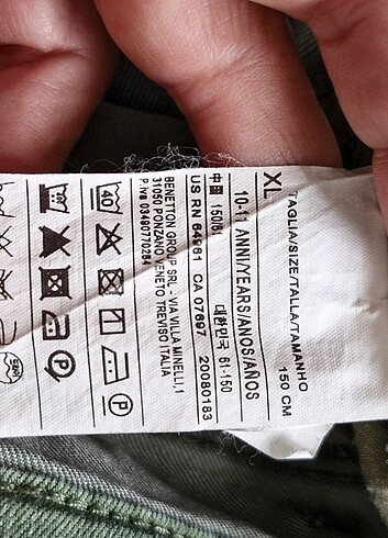 10 Yaş Beden Benetton koton şort
