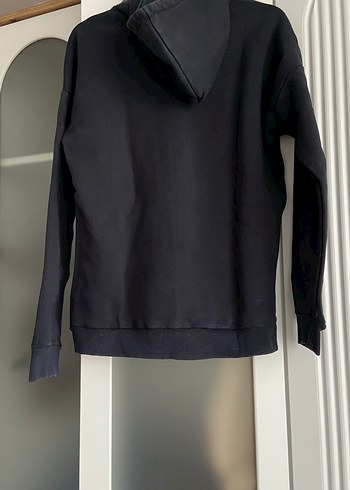 Siyah Kadın Kapüşonlu Sweatshirt - Görsel 3