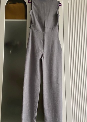 Kadın Gri Keten Uzun Tulum. Esra helvacı - Görsel 5