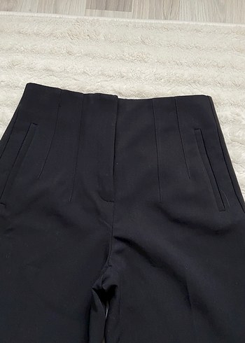 Karol Siyah Kadın zara model Kumaş Pantolon Midi Boy - Görsel 2
