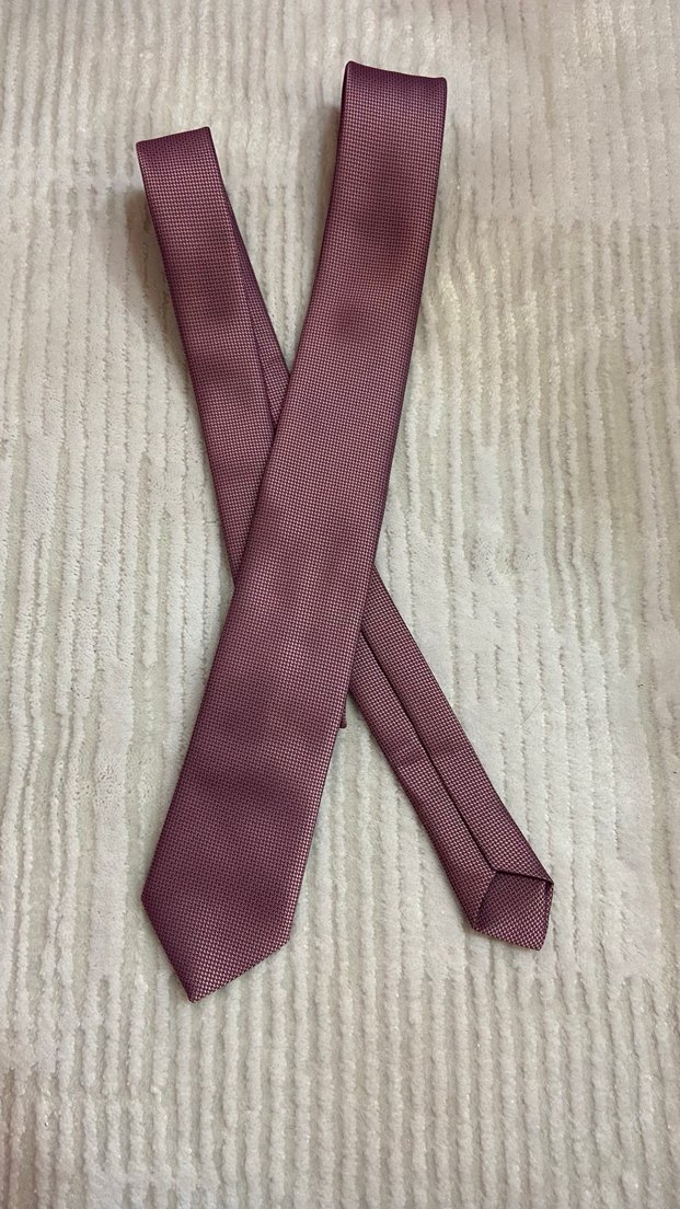 Bordo Düz Erkek Kravat - Görsel 2