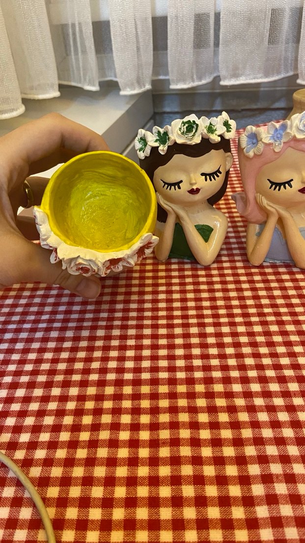 Pastel Renkli 3'lü Kız Figürlü Saksı Seti - Görsel 3