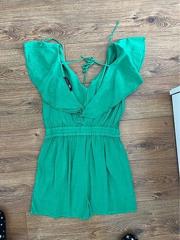 m Beden yeşil Renk Zara keten tulum
